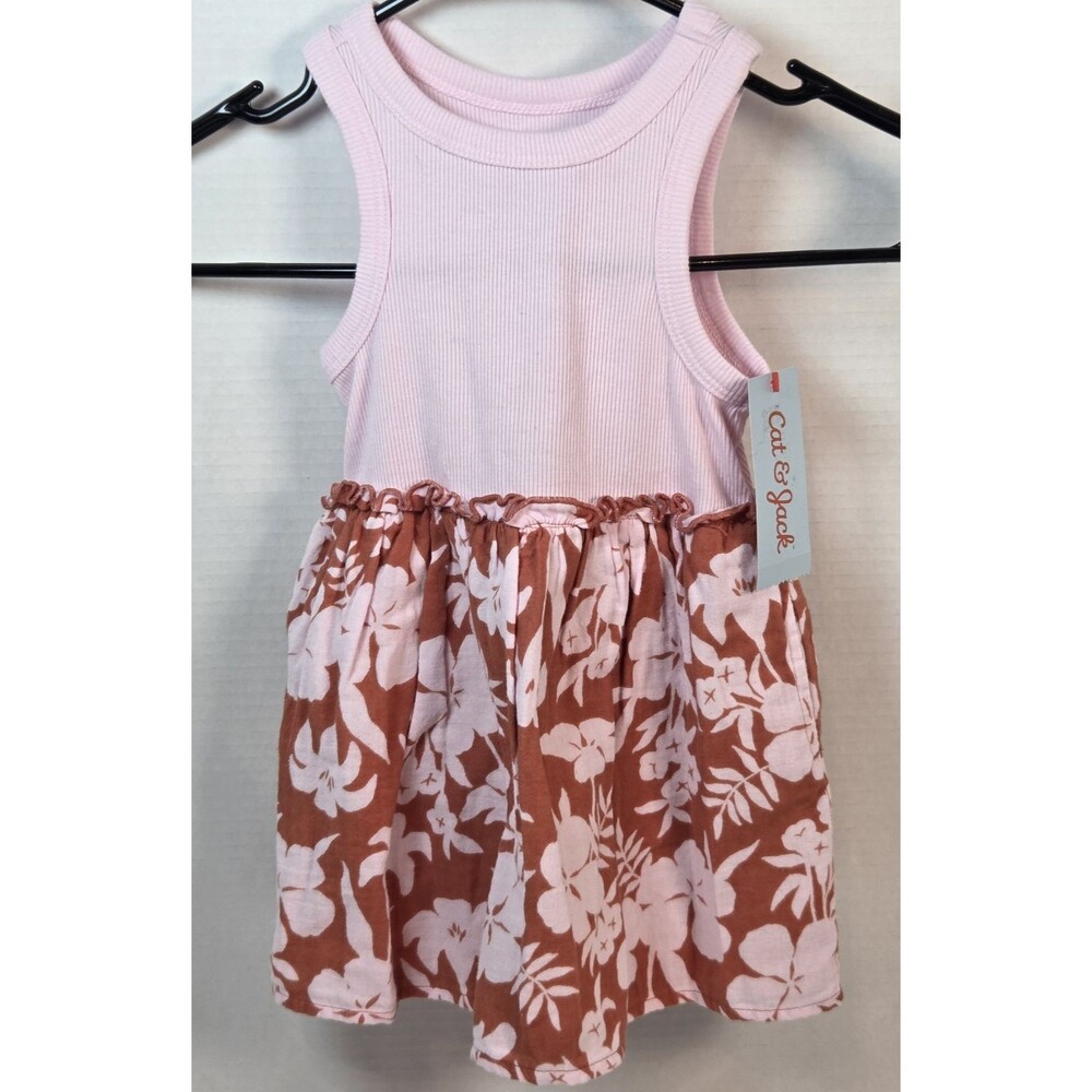 Cat & Jack Pink Floral Tank Top Dress 18 Months New
